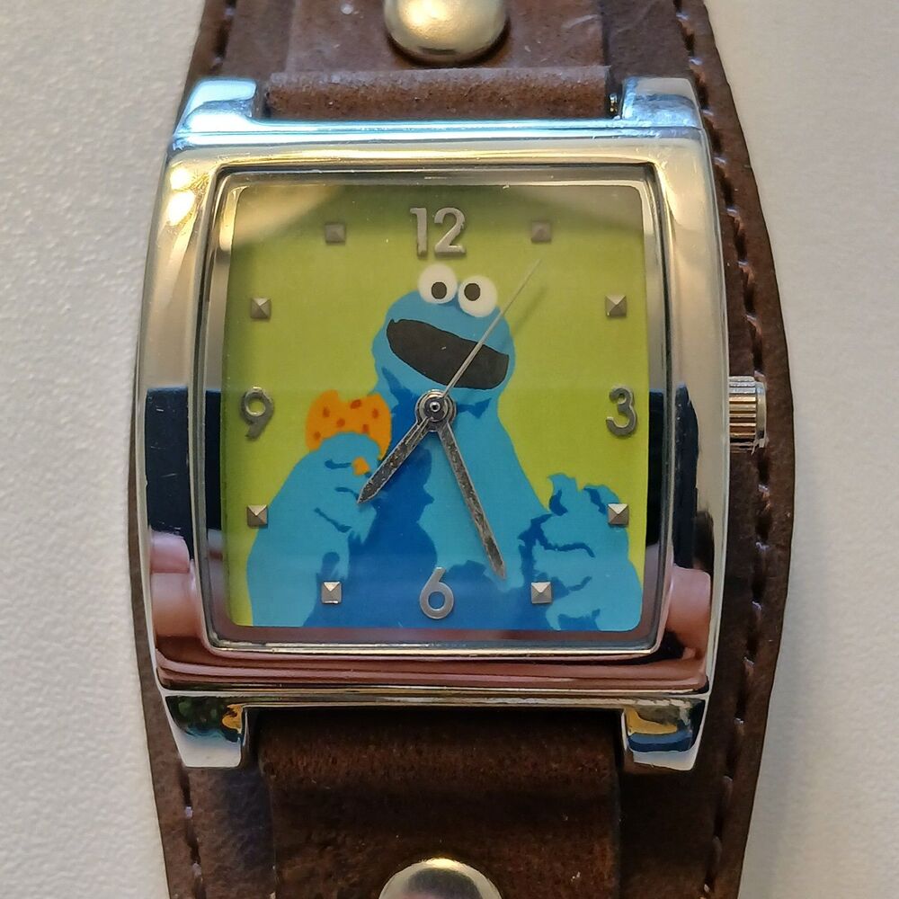 Unisex Sesame Street Cookie Monster Retro Analog Display Watch Kidcore